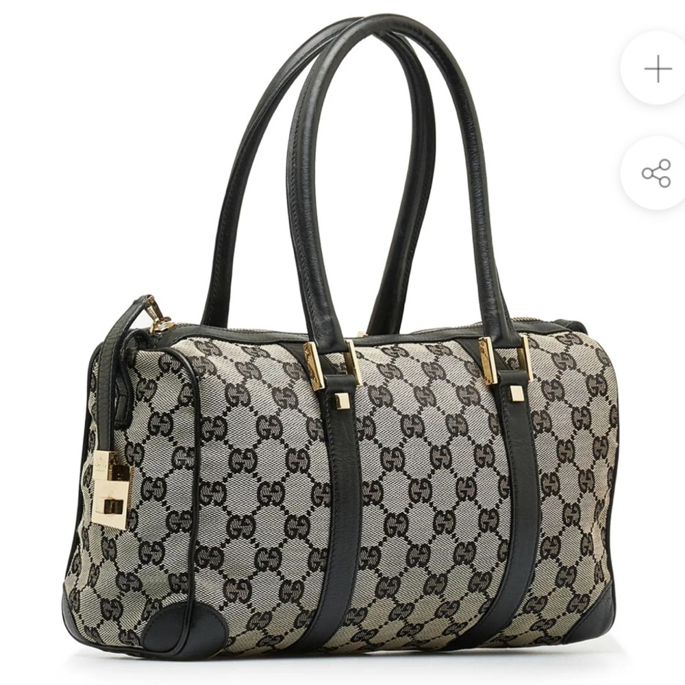 Authentic Gucci GG Canvas Boston Handbag